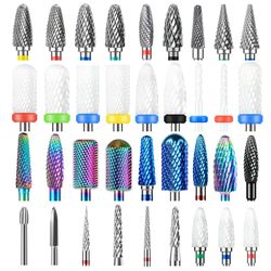 67 styles carbide nail drill bits rotate electric ceramic milling cutter for manicure gel polish remover nail files pedi