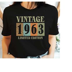 60th birthday shirt for women men, vintage 1963 tshirt, retro birthday gift, 60th birthday gift for men, 60th birthday f