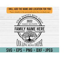 custom family tree svg | our roots run deep svg | family reunion svg files for cricut silhouette | family reunion shirt