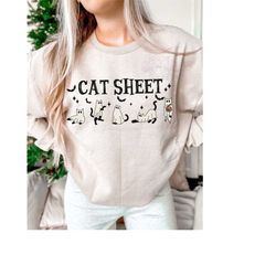 cat sheet png, ghost cat png, halloween cat png, pumpkin cat png, black cat png, cat lover png, spooky cat png, instant