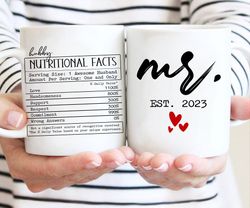 best husband ever gift mug, husband nutrition facts funny mug, annivesary wedding gift mug from wife