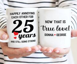 personalized 25 years anniversary mug, 25 years anniversary gift, gift for 25 years anniversary