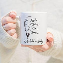 personalized hooked on poppy mug,  daddy fishing mug, gift for dad