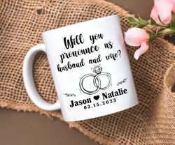personalized name and wedding day mug gifts, wedding officiant mug, custom wedding day gift mug