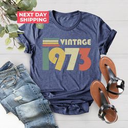 Vintage 1973 50th Birthday T Shirt PNG, 2023 Fiftieth Gift Ideas, Vintage 1973 Shirt PNG, 50th Birthday Gift For Women,