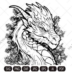 dragon svg, christmas dragon svg , dragon sublimation design,hand drawn dragon png,dragon portrait png,cute dragon png,c