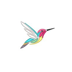 Hummingbird Embroidery Design,  Bird Embroidery File, 4 sizes,  4x4 inch hoop, Instant Download