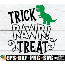 trick rawr treat, funny kids halloween svg