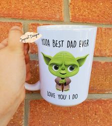 happy fathers day, yoda, yoda beat dad, star wars, baby yoda, yoda mug,funn