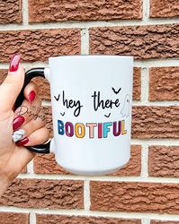 hey there bootiful, halloween mug, ghost, halloween items, coffee lover, te