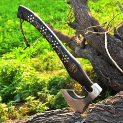 viking forged axe - ragnar, viking axe, personalized hatchet, viking hatchet, bearded axe, camping axe, gift for him