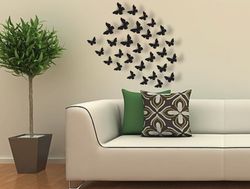 pack of 30 wooden butterflies | 3d butterfly wooden wall decoration items for home, bedrooms inspire kids and look