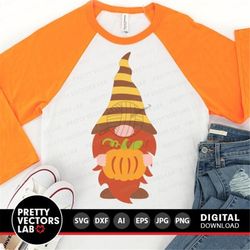 fall gnome svg, fall cut file, gnome with pumpkin svg, autumn farmhouse sign svg, thanksgiving svg dxf eps png, hallowee