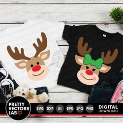 reindeer svg, christmas svg, reindeer head svg dxf eps png, kids cut files, boy & girl clipart, xmas shirt svg, deer svg