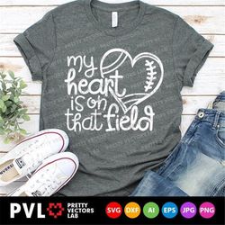 my heart is on that field svg, football svg, football mom svg dxf eps png, love football cut files, football life clipar