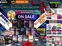 ultimate creative digital mega bundle| mega graphic designer master bundle for video editing and graphics designing