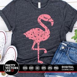 flamingo svg, grunge flamingo cut files, summer svg dxf eps png, beach vacation clipart, girls shirt design, sublimation