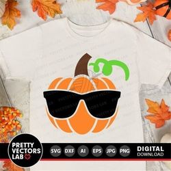 cool pumpkin svg, halloween svg, boy pumpkin svg, dxf, eps, png, thanksgiving clipart, fall cut files, kids shirt design