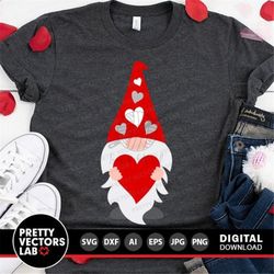 gnome with heart svg, valentine's day cut files, valentine gnome svg dxf eps png, love svg, kids svg, woman shirt design