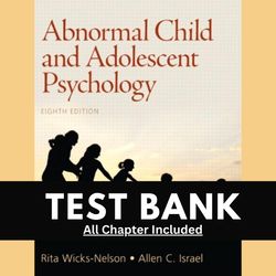 abnormal child and adolescent psychology 8th edition wicks nelson test bank