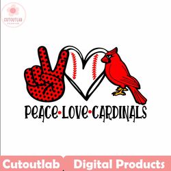 peace love cardinals svg, cardinals team spirit svg cardinal svg files for cricut, cardinals clipart, cardinals mascot