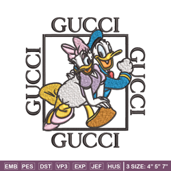 daisy and donald duck gucci embroidery design, disney embroidery, cartoon design, embroidery file, digital download.