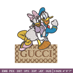 daisy and donald duck gucci embroidery design, disney embroidery, cartoon design, embroidery file, instant download.