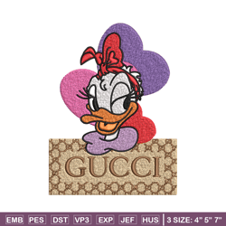 daisy donald duck gucci embroidery design, disney cartoon embroidery, cartoon design, embroidery file, digital download