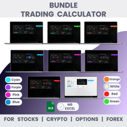 bundle: trading position size calculator in excel – for stocks, crypto, options, and forex (8 color modes)