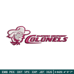 eastern kentucky colonels embroidery design, eastern kentucky colonels embroidery, sport embroidery, ncaa embroidery.