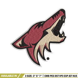 arizona coyotes logo embroidery, nhl embroidery, sport embroidery, logo embroidery, nhl embroidery design.