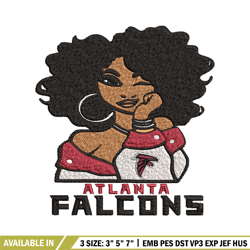 atlanta falcons girl embroidery design, nfl girl embroidery, atlanta falcons embroidery, nfl embroidery