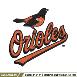 baltimore orioles logo embroidery, mlb embroidery, sport embroidery, logo embroidery, mlb embroidery design.