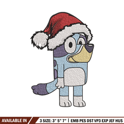 bandit chrismas hat embroidery design, bluey embroidery, embroidery file, brand embroidery, logo shirt, digital download