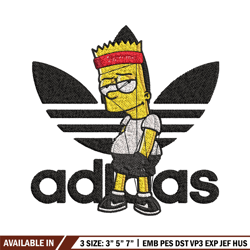 bart adidas embroidery design, adidas embroidery, embroidery file, brand embroidery, logo shirt, digital download