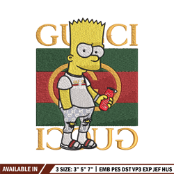 bart gucci embroidery design, gucci embroidery, embroidery file, logo shirt, sport embroidery, digital download