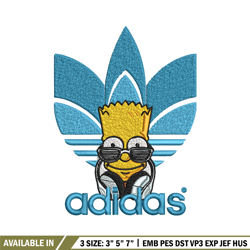 bart simpson adidas embroidery design,adidas embroidery, brand embroidery, embroidery file, logo shirt, digital download