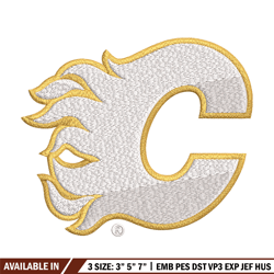 calgary flames embroidery design, logo embroidery, nhl embroidery, embroidery file, logo shirt, digital download