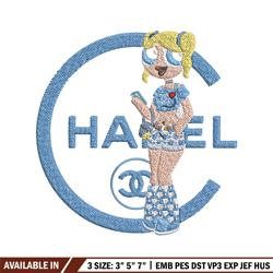 chanel blue girl embroidery design, chanel embroidery, embroidery file, brand embroidery, logo shirt, digital download