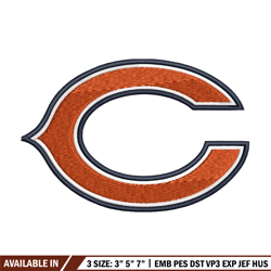 chicago bears embroidery design, logo embroidery,nfl embroidery, embroidery file, logo shirt, digital download