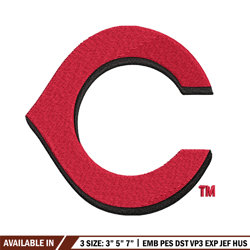 cincinnati reds embroidery design, brand embroidery, embroidery file, logo shirt, sport embroidery, digital download