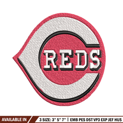 cincinnati reds embroidery design, logo embroidery, mlb embroidery, embroidery file, logo shirt, digital download