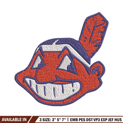 cleveland indians embroidery, mlb embroidery, sport embroidery, logo embroidery, mlb embroidery design