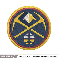 denver nuggets logo embroidery, nba embroidery, sport embroidery, logo embroidery, nba embroidery design.