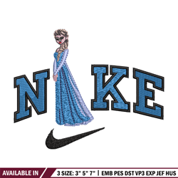 elsa x nike embroidery design, dinsey embroidery, brand embroidery, embroidery file, logo shirt, digital download