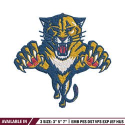 florida panthers logo embroidery, nhl embroidery, sport embroidery, logo embroidery, nhl embroidery design.