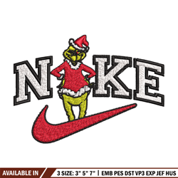 grinch nike embroidery design, nike embroidery, brand embroidery, embroidery file, logo shirt, digital download