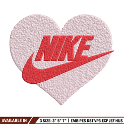 heart nike embroidery design, nike embroidery, brand embroidery, embroidery file, logo shirt, digital download