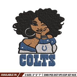 indianapolis colts girl embroidery design, nfl girl embroidery, indianapolis colts embroidery, nfl embroidery