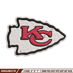 kansas city chiefs embroidery, nfl embroidery, sport embroidery, logo embroidery, nfl embroidery design